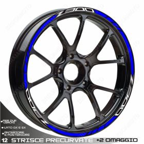 RIM WHEEL STICKERS DECALS SPORT WHITE BLUE FOR KAWASAKI Z ABS 300