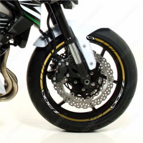 ENSEMBLE ADHESIFS ROUE SPORT BLANC OR POUR KAWASAKI Z ABS 300