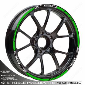 RIM WHEEL STICKERS SPORT WHITE GREEN FOR KAWASAKI Z ABS 750