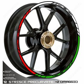 KIT ADHESIFS ROUE SPORT VERT BLANC ROUGE POUR KAWASAKI Z ADS 800