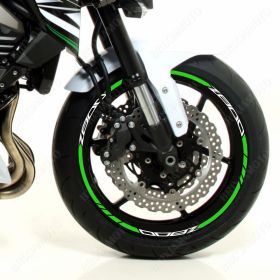 RIM WHEEL STICKERS SPORT WHITE GREEN FOR KAWASAKI Z ADS 800