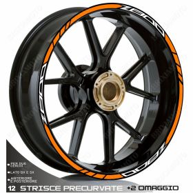 RIM WHEEL STICKERS SPORT WHITE ORANGE FOR KAWASAKI Z ADS 800