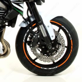 RIM WHEEL STICKERS SPORT WHITE ORANGE FOR KAWASAKI Z ADS 800