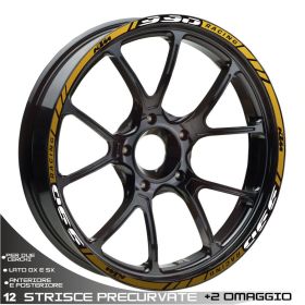 RIM WHEEL STICKERS DECALS SPORT WHITE GOLD FOR KTM 990 SUPERDUKE SM-T SUPERMOTO