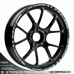 RIM WHEEL STICKERS DECALS SPORT LINE WHITE SUZUKI GSR 600 750