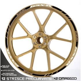 RIM WHEEL STICKERS SPORT WHITE BLACK SUZUKI GSX R 1000