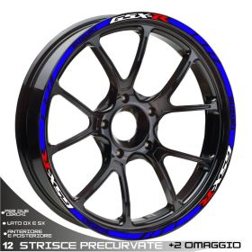 RIM WHEEL STICKERS SPORT WHITE BLUE RED SUZUKI GSX R 1000