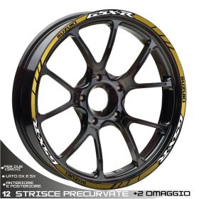ENSEMBLE ADHESIFS ROUE SPORT BLANC OR SUZUKI GSX R 1000