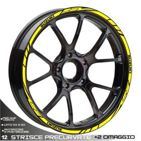 RIM WHEEL STICKERS DECALS SPORT YELLOW SUZUKI SV 650