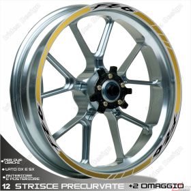 RIM WHEEL STICKERS DECALS SPORT BLACK GOLD FOR YAMAHA FZ6 N,NS,S2 600