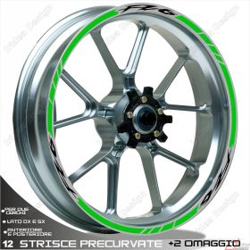 RIM WHEEL STICKERS SPORT BLACK GREEN FOR YAMAHA FZ6 N,NS,S2 600