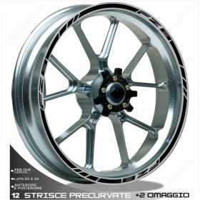 RIM WHEEL STICKERS DECALS SPORT LINE BLACK FOR FZ8 FAZER 8 800 NAKED