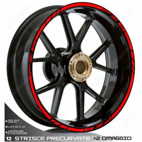 RIM WHEEL STICKERS DECALS SPORT LINE RED FOR FZ8 FAZER 8 800 NAKED