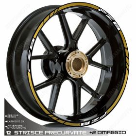 RIM WHEEL STICKERS DECALS SPORT WHITE GOLD FOR FZ8 FAZER 8 800 NAKED