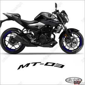 RIM WHEEL STICKERS DECALS SPORT WHITE BLUE FOR 321 MT-03