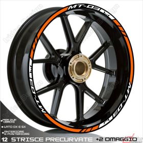 RIM WHEEL STICKERS SPORT WHITE ORANGE FOR 321 MT-03