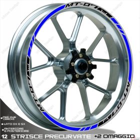RIM WHEEL STICKERS DECALS SPORT BLACK BLUE FOR YAMAHA MT07 700