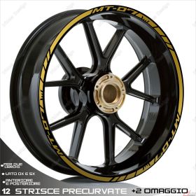 RIM WHEEL STICKERS DECALS SPORT LINE GOLD FOR 700 MT-07