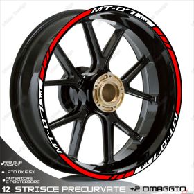 RIM WHEEL STICKERS DECALS SPORT WHITE RED FOR 700 MT-07