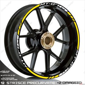 RIM WHEEL STICKERS DECALS SPORT LINE WHITE FOR 700 MT-07