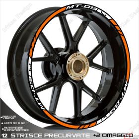 SET ADESIVI RUOTA SPORT BIANCO ARANCIO PER