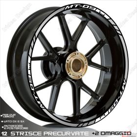 RIM WHEEL STICKERS SPORT WHITE SILVER FOR 850 MT-09