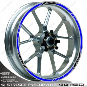 RIM WHEEL STICKERS DECALS SPORT BLACK BLUE FOR YAMAHA YZF R1 1000