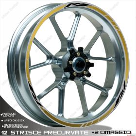 ENSEMBLE ADHESIFS ROUE SPORT NOIR OR POUR YAMAHA YZF R1 1000