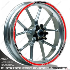 RIM WHEEL STICKERS DECALS SPORT BLACK RED FOR YAMAHA YZF R1 1000