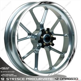 RIM WHEEL STICKERS SPORT BLACK WHITE FOR YAMAHA YZF R1 1000