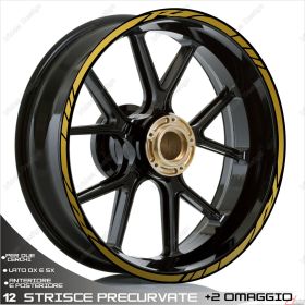 RIM WHEEL STICKERS DECALS SPORT LINE GOLD FOR YAMAHA YZF R1 1000