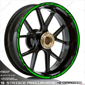 RIM WHEEL STICKERS DECALS SPORT LINE GREEN FOR YAMAHA YZF R1 1000