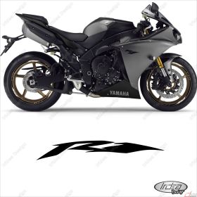 RIM WHEEL STICKERS SPORT WHITE BLACK FOR YAMAHA YZF R1 1000
