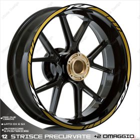 ENSEMBLE ADHESIFS ROUE SPORT BLANC OR POUR YAMAHA YZF R1 1000