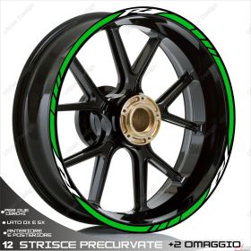 RIM WHEEL STICKERS SPORT WHITE GREEN FOR YAMAHA YZF R1 1000