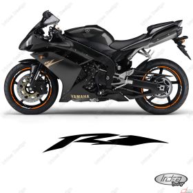 RIM WHEEL STICKERS SPORT WHITE ORANGE FOR YAMAHA YZF R1 1000