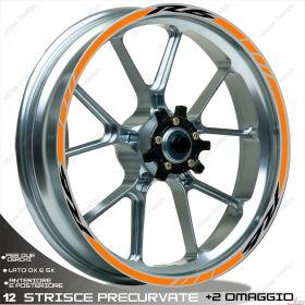 SET ADESIVI RUOTA SPORT NERO ARANCIO PER