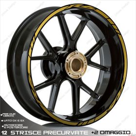 RIM WHEEL STICKERS DECALS SPORT LINE GOLD FOR YAMAHA YZF R6 600