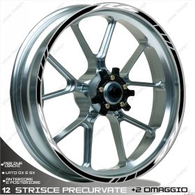 RIM WHEEL STICKERS SPORT WHITE BLACK FOR YAMAHA YZF R6 600