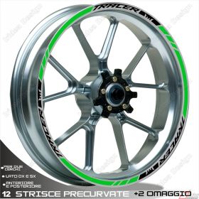 RIM WHEEL STICKERS SPORT BLACK GREEN FOR YAMAHA MT09 TRACER 850