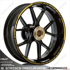 RIM WHEEL STICKERS DECALS SPORT LINE GOLD FOR TRACER 850 700