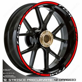 RIM WHEEL STICKERS DECALS SPORT WHITE RED FOR TDM 850 900