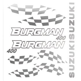 10 AUFKLEBER GRAFIK RUMPF SILBER SUZUKI 400 AN BURGMAN K7 2006-2013