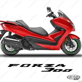 PROFILI ADESIVI SPORT CERCHIO RUOTA STICKERS HONDA FORZA 300 BIANCO VERDE