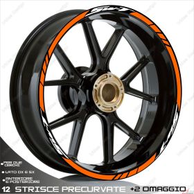 SET OF RIM WHEEL STICKERS DECALS SPORT LINE HONDA SW-T 400 600 WHITE ORANGE