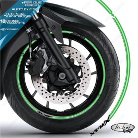 PROFILI CERCHIO ADESIVI RUOTA SPORT WHEEL NERO VERDE