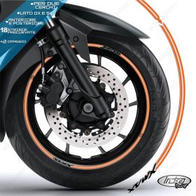 SET PROFILI CERCHIO ADESIVI RUOTA SPORT NERO ARANCIO