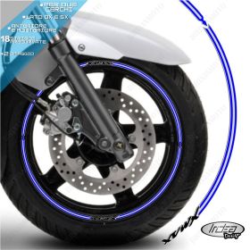 SET PROFILI CERCHIO ADESIVI RUOTA SPORT NERO BLU
