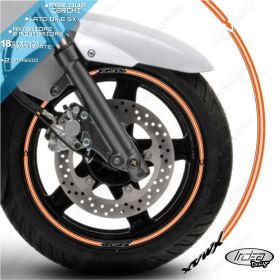 SET PROFILI CERCHIO ADESIVI RUOTA SPORT NERO ARANCIO