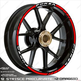 ENSEMBLE AUTOCOLLANTS ADHESIFS LIGNE SPORT HONDA FORZA 125 BLANC ROUGE